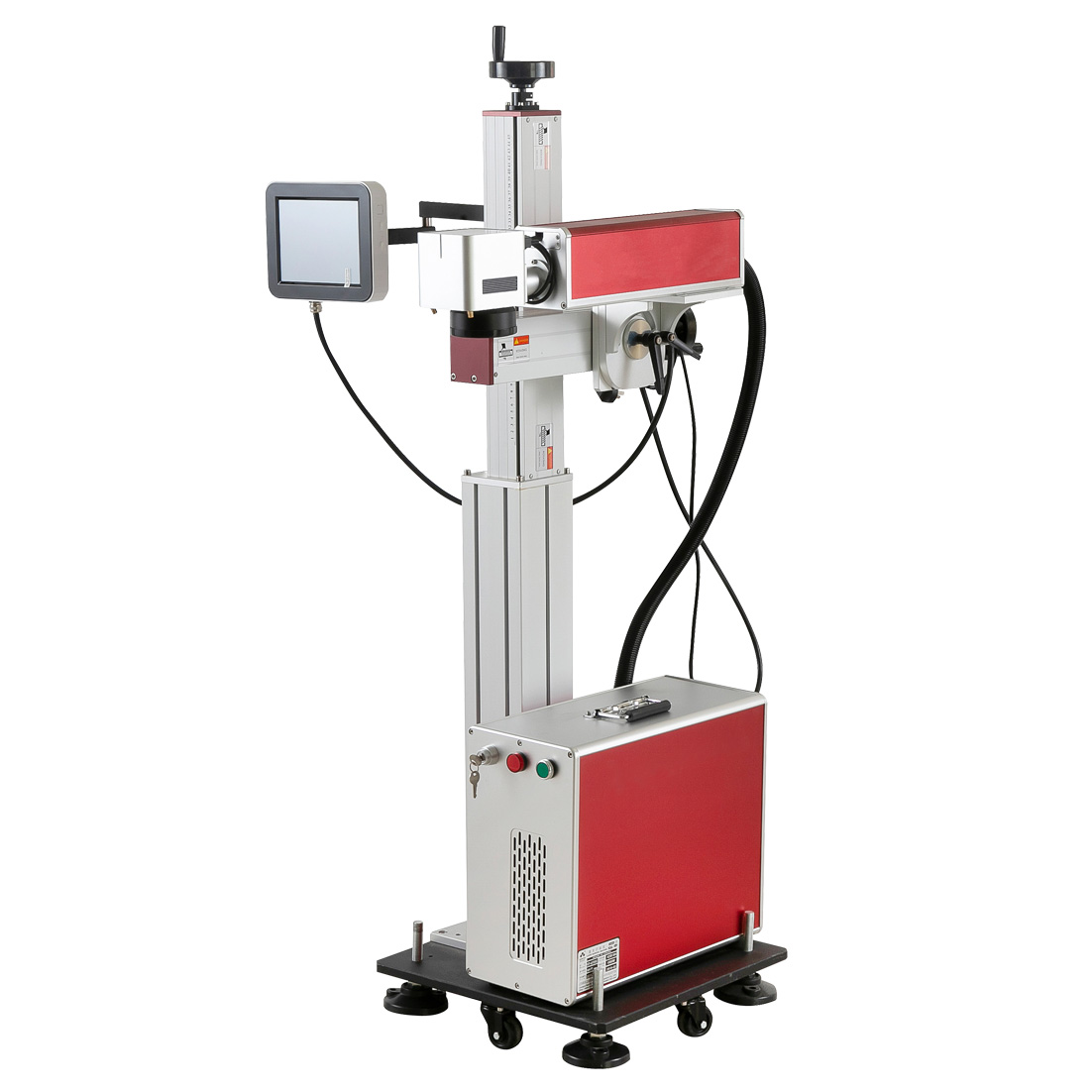 เครื่องเลเซอร์มาร์คกิ้งสำหรับอุตสาหกรรมชนิด Fiber Laser รุ่น KP-LF30-P แบบ Production Line (30Watt, พร้อมคอมพิวเตอร์)