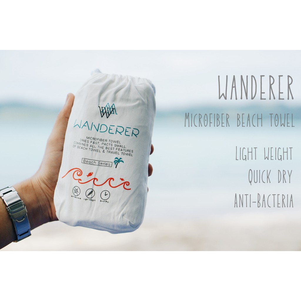 ผ้าเช็ดตัวพกพาใหม่ล่าสุด - มาพร้อมกับถุงสำหรับใส่ เป็นทั้งผ้าเช็ดตัว, ผ้าปูรองนอนบนชายหาด