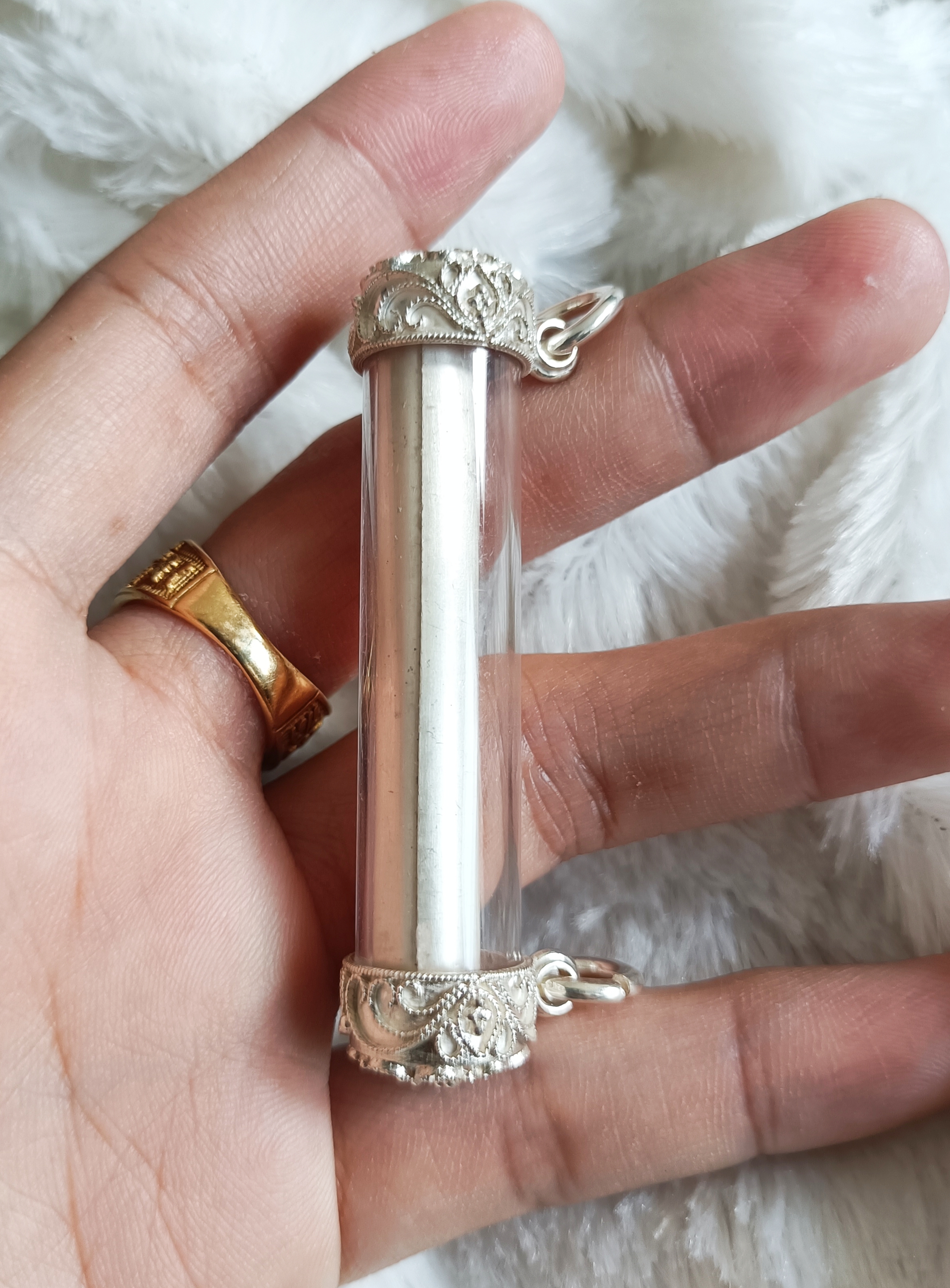 ตะกรุดมหาสะท้อน รุ่น 5 วัดท่าขนุน (เลี่ยมเงิน)