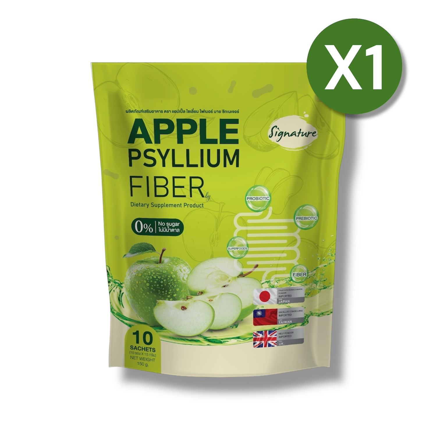 Apple Psyllium Fiber แอปเปิ้ล ไซเลี่ยม ไฟเบอร์ 1 ถุง