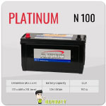 แบตเตอรี่ รถยนต์ PLATINUM N100 12V 100Ah