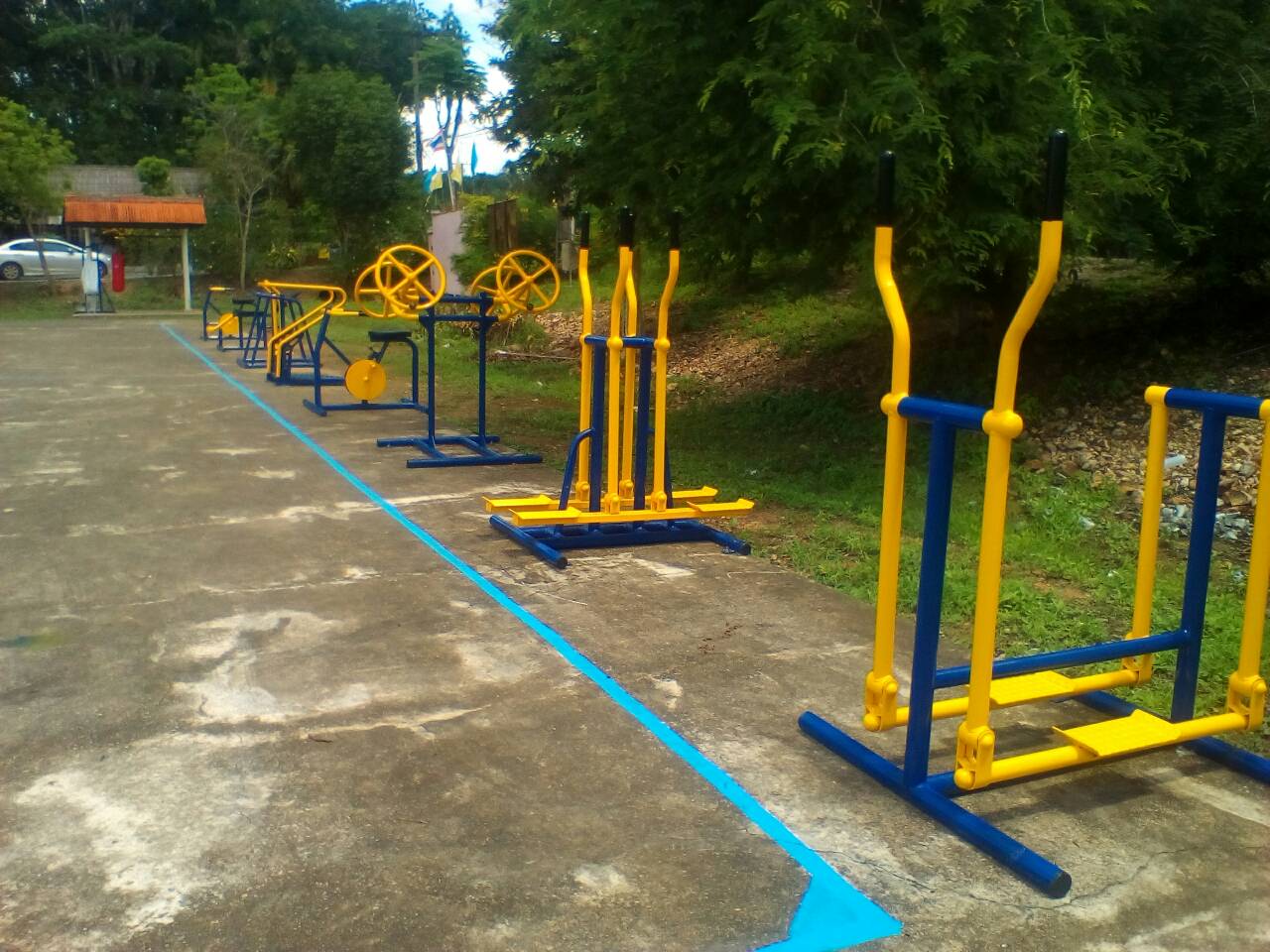 รหัส SM ผลงานติดตั้ง (ต.บางดี จ.ตรัง) เครื่องออกกำลังกายกลางแจ้ง