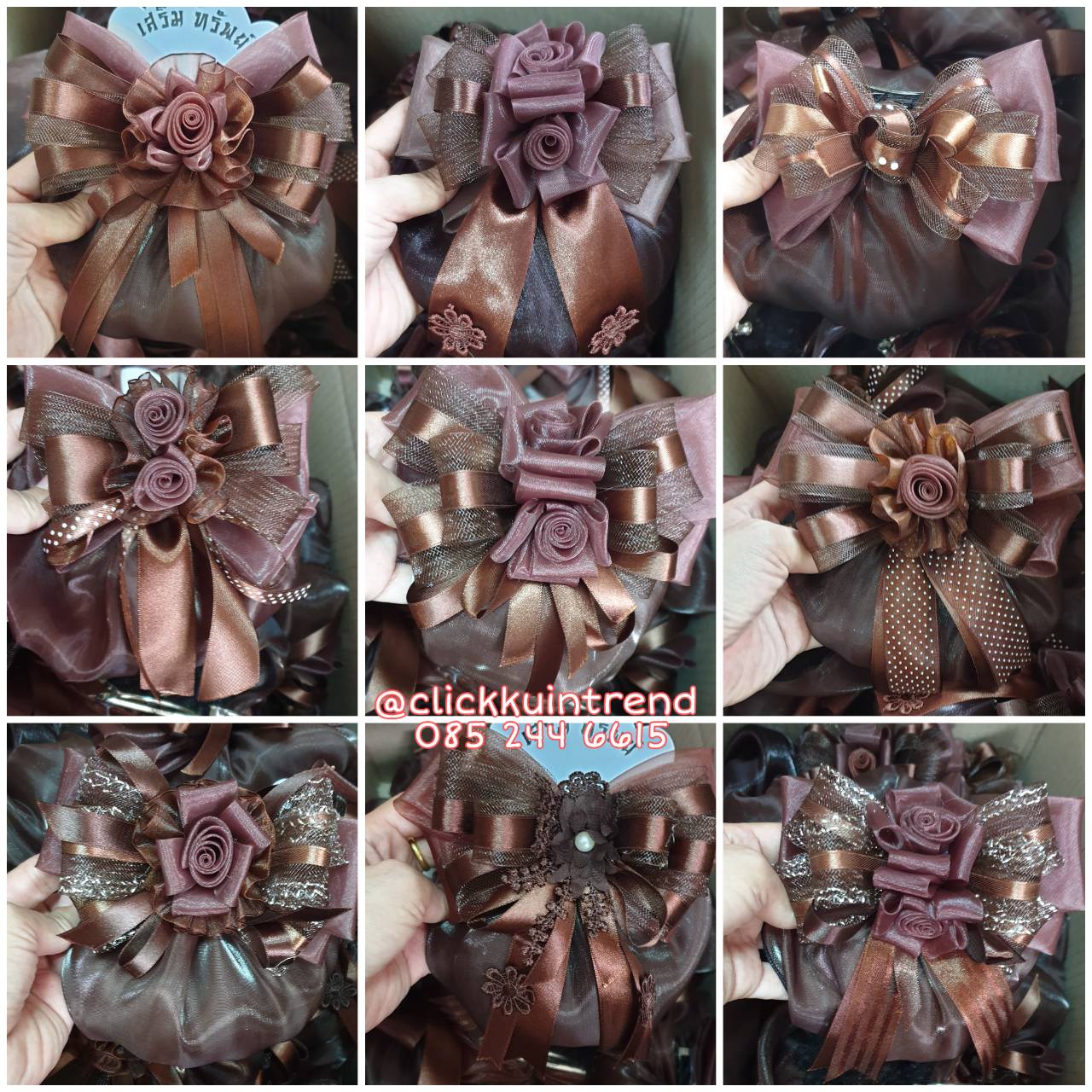 เน็ตคลุมผมเกล้า ขายส่ง ขนาดใหญ่ เซต 10 ชิ้น (ผ้าคลุมผ้าไหม) คละสี