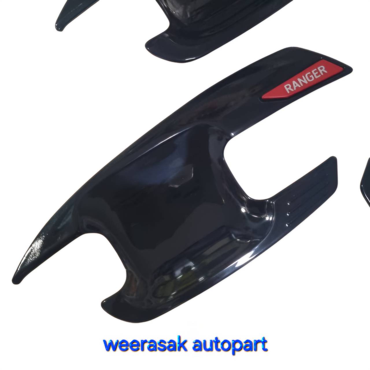 เบ้าประตู Ford Ranger Next Gen ฟอร์ด เรนเจอร์ ปี 2022-ปัจจุบัน รุ่น 4 ประตู (สีดำเงา โลโก้สีแดง)