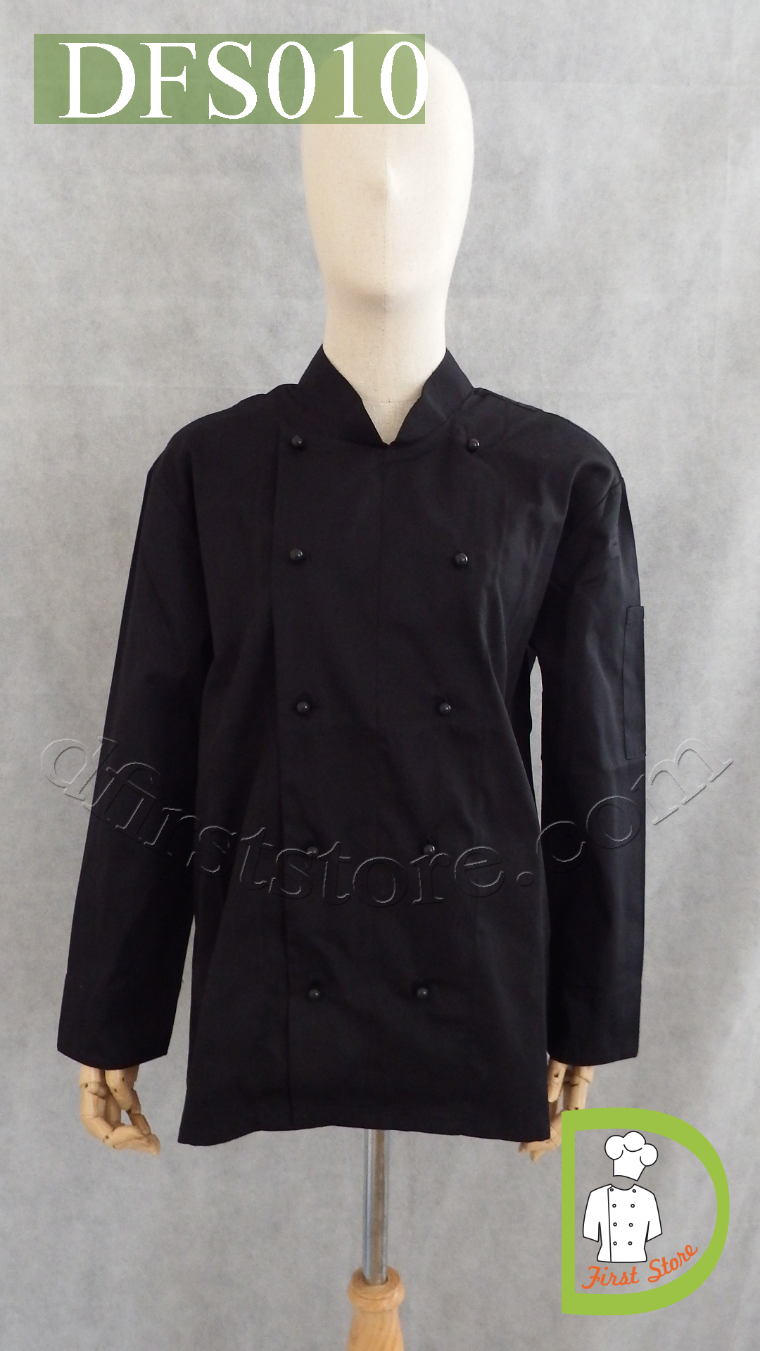 DFS010 Chef Uniform ชุดเชฟสากล (black,สีดำ)