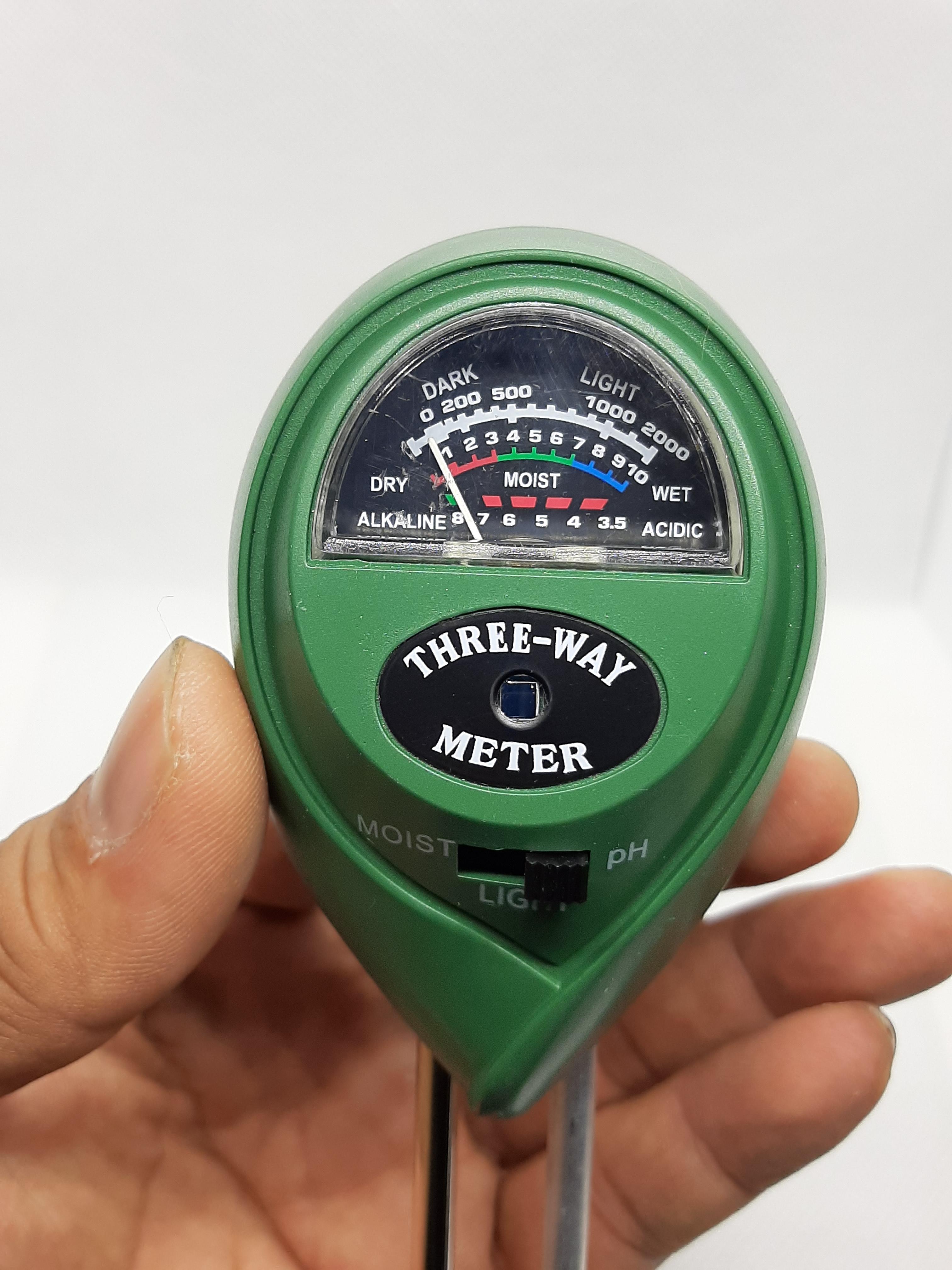 เครื่องวัดค่าดิน 3-in-1 อเนกประสงค์ (วัดได้ 3 ค่า 1. PH, 2. ความโปร่ง, 3. ความชื้น)