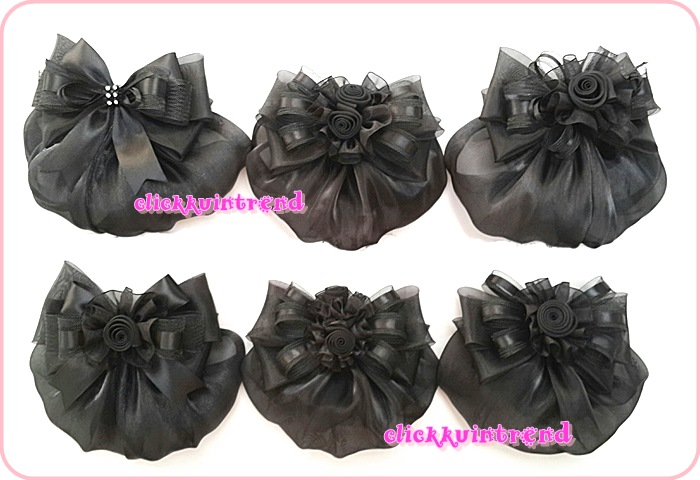 เน็ตคลุมผมเกล้า ขายส่ง ขนาดใหญ่ เซต 10 ชิ้น (ผ้าคลุมผ้าไหม) คละสี