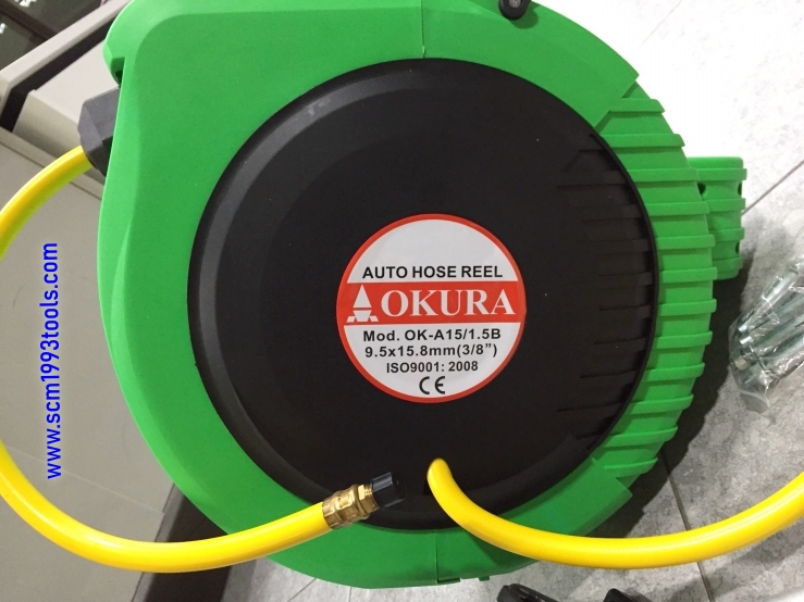 Okura รุ่น OK-A15 ตลับเก็บสายลมอัตโนมัติ 15 เมตร Automatic Hose Reel