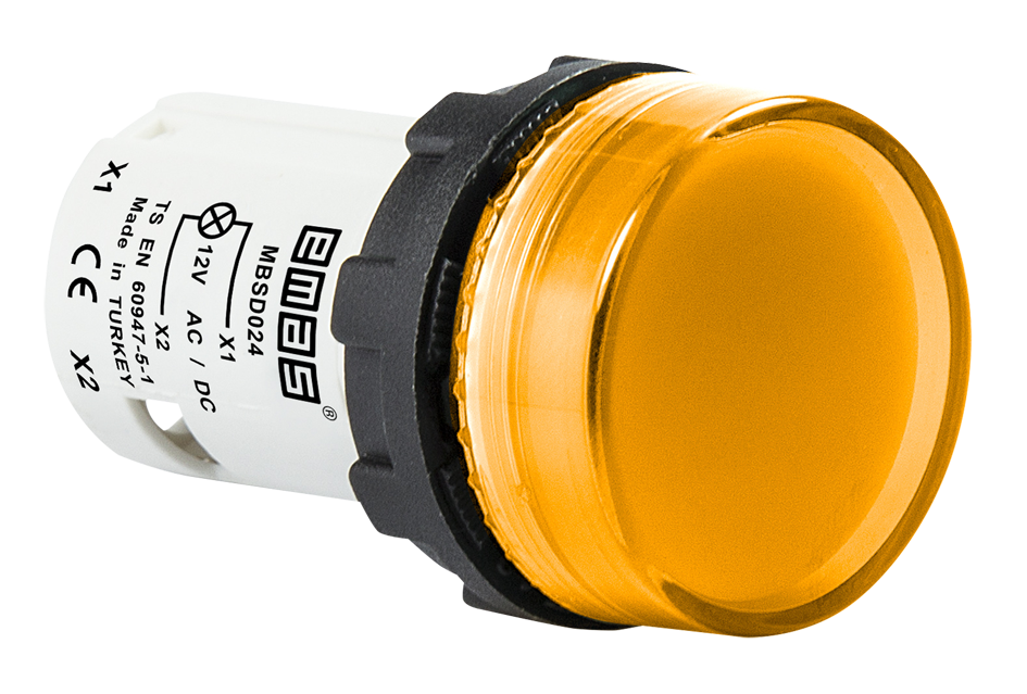 Pilot Lights 22mm. Model : MBSD220S 220V AC LED YELLOW EMAS