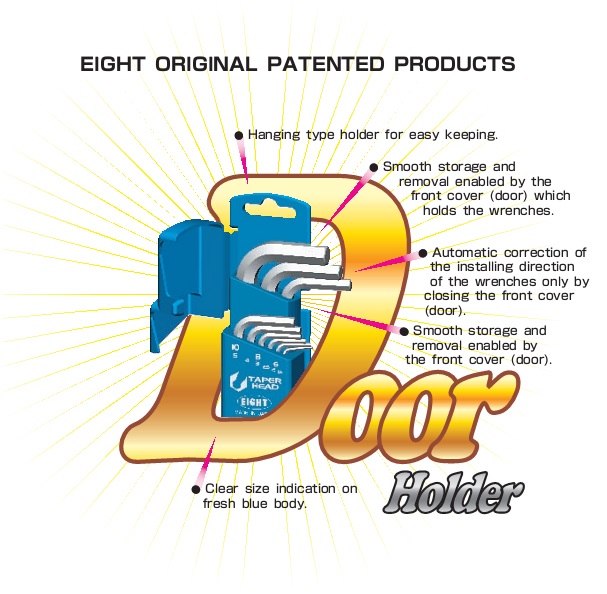 เอท : ประแจแอล หัวบอล ยาว สีขาว ชุด 9 ตัว EIGHT : 9 Pc. Long Ball Point HEX KEY SET (TLS-9D)