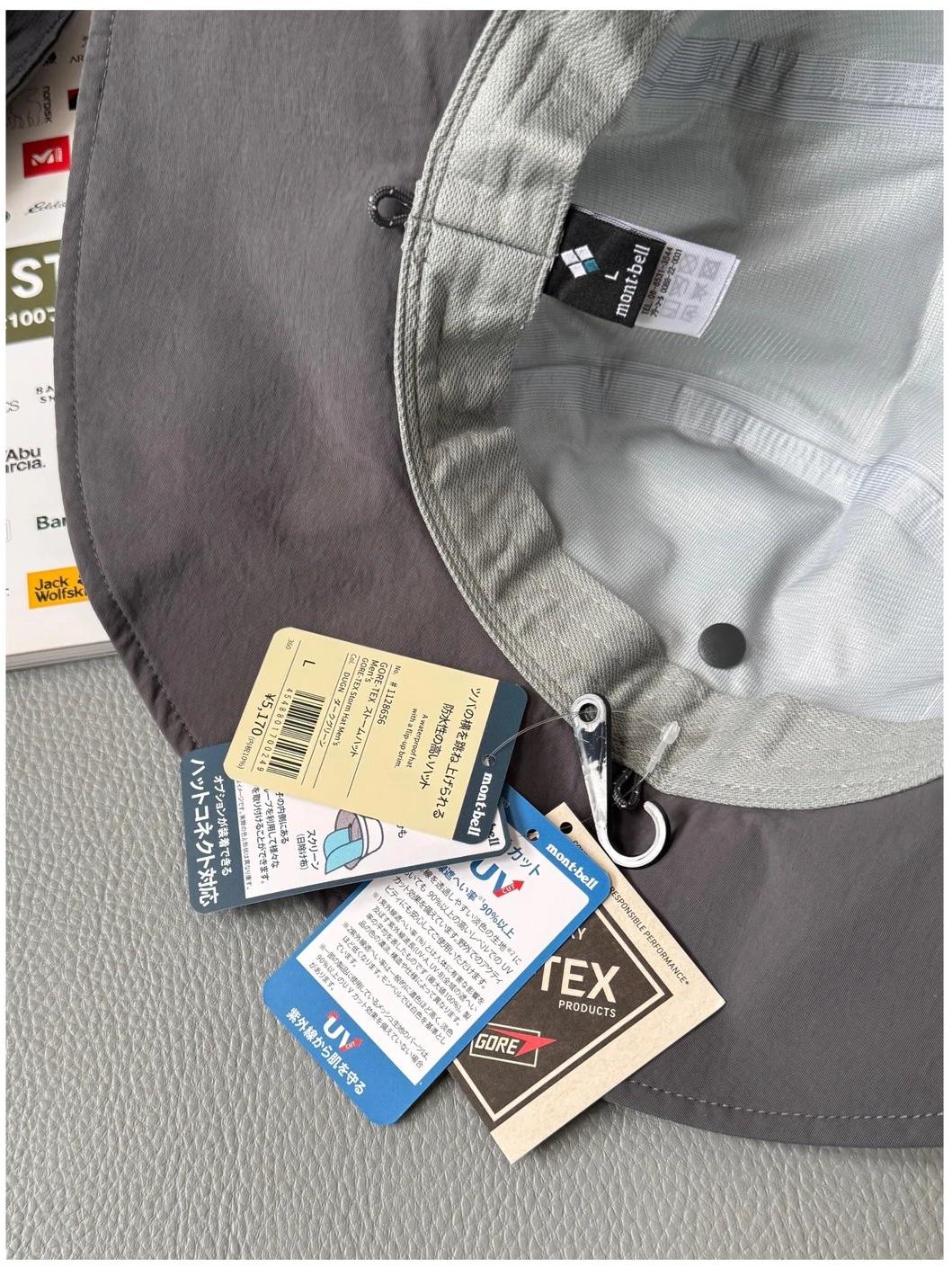 หมวกเดินป่า ตกปลา Montbell Gore-Tex Storm hat ของใหม่ ของแท้ พร้อมส่งจากไทย หมวกกันน้ำ Bucket