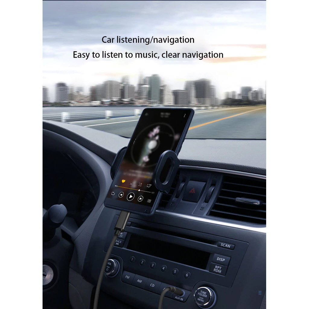 สายสัญญาณเสียง Type-C AUX 3.5 มม.อะแดปเตอร์ TPC เชื่อมต่อลําโพง สีขาว