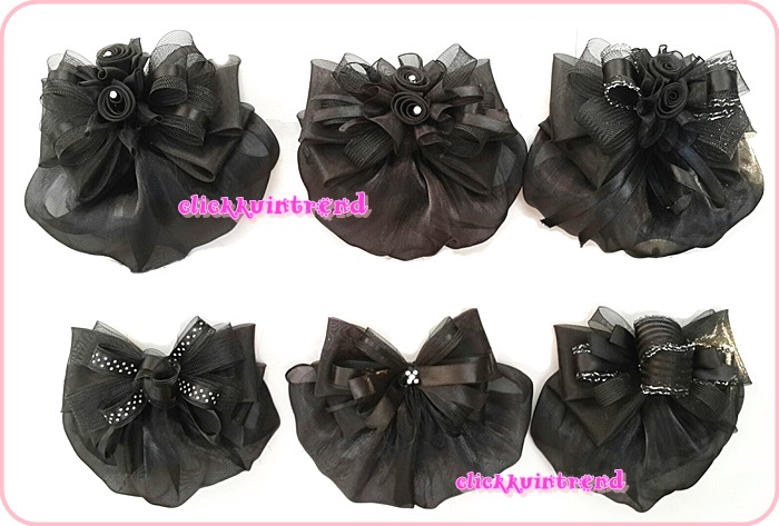 เน็ตคลุมผมเกล้า ขายส่ง ขนาดใหญ่ เซต 10 ชิ้น (ผ้าคลุมผ้าไหม) คละสี