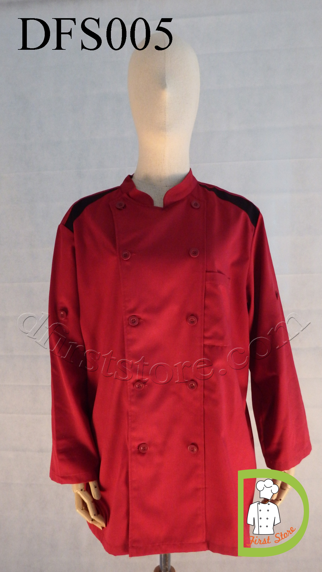DFS005 Chef Uniform ชุดเชฟสากล (red, สีขาว)