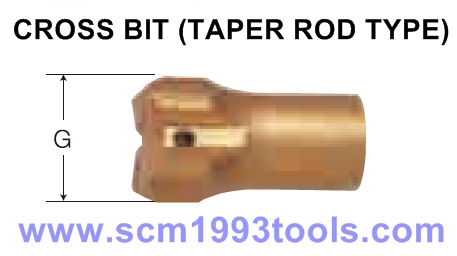 หัวเจาะคอนกรีต หัวเจาะหิน CROSS BIT สำหรับ สกัดหิน TOKU รุ่น TJ-15, TJ-20, TJ-26