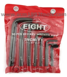 EIGHT ชุดประแจตัวแอล สั้น หัวหกเหลี่ยม 1/64 นิ้ว-3/8 นิ้ว HEX key wrench set