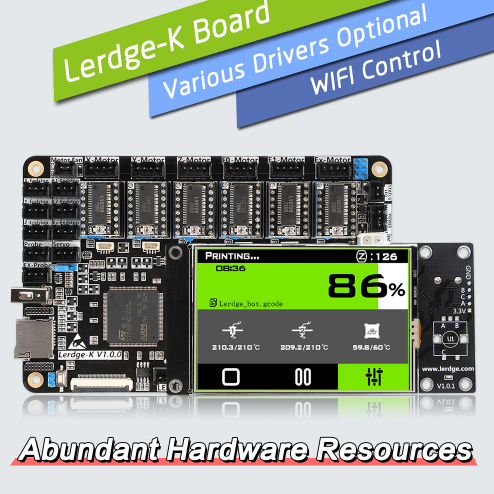 LERDGE 3D Printer Board ARM 32Bit Motherboard for 3D Printer Touch Screen Kit +Drive DRV8825