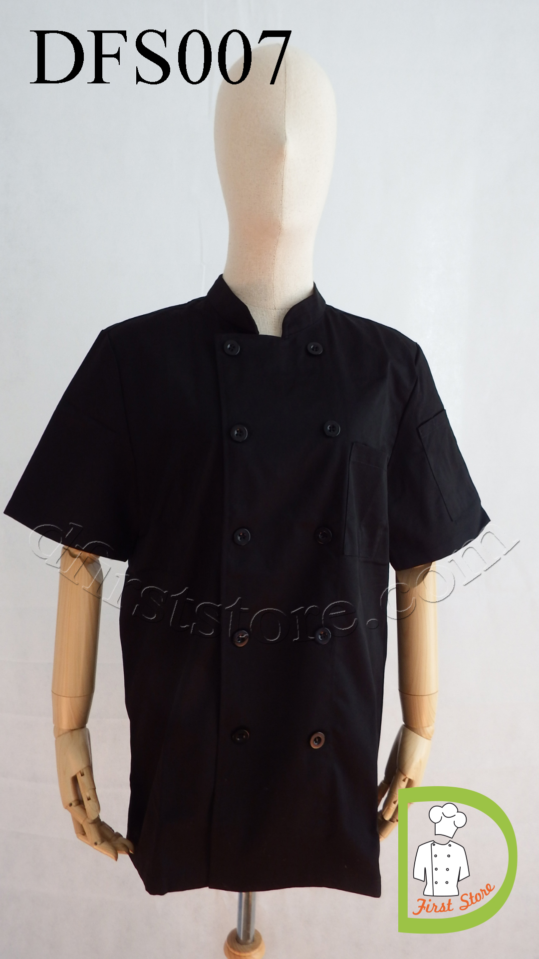 DFS007 Chef Uniform ชุดเชฟสากล (black,สีดำ)