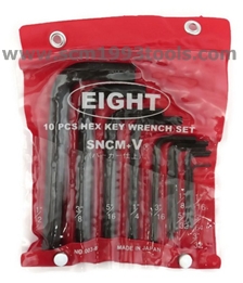 EIGHT ชุดประแจตัวแอล สั้น หัวหกเหลี่ยม 5/64 นิ้ว-1/2 นิ้ว HEX key wrench set