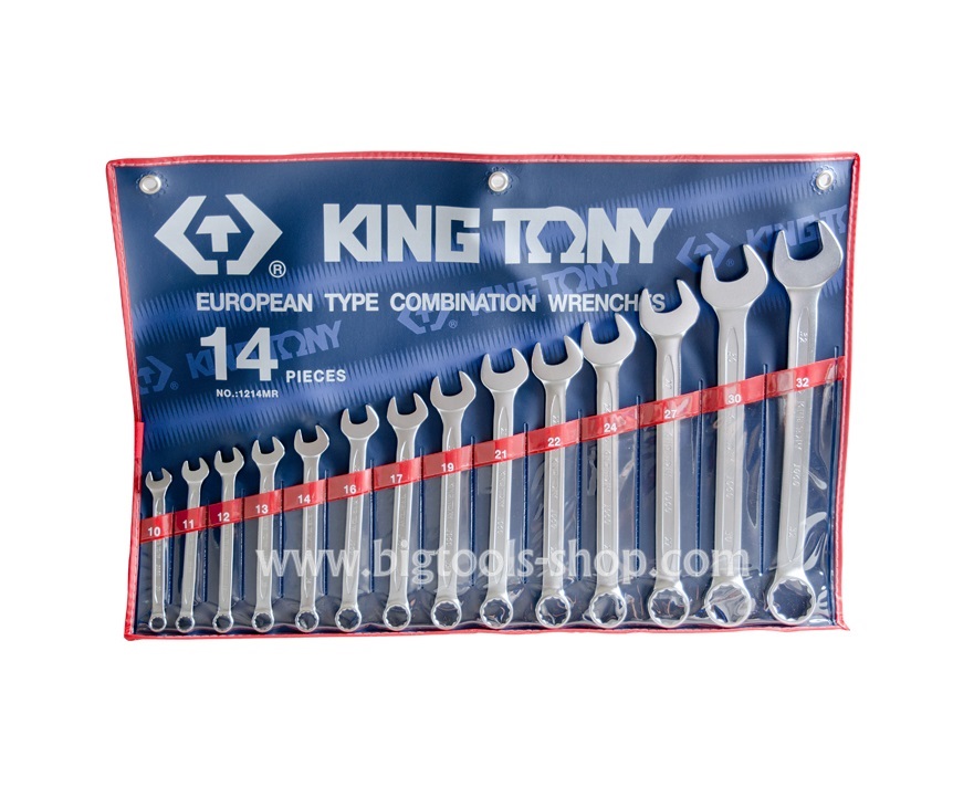 คิง โทนี่ : ชุดประแจแหวนข้าง-ปากตาย 14 ตัวชุด (ขนาด : มม.) King Tony : 14 PC. Combination Wrench Set (1214MR)