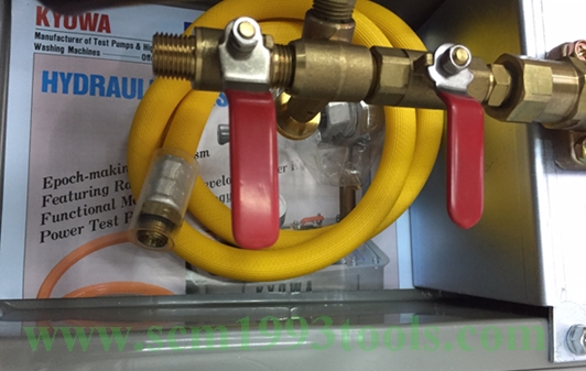 Kyowa เคียววา รุ่น T-50K-P ปั๊มเทสท่อมือโยก เครื่องตรวจสอบรอยรั่วท่อน้ำ Hydraulic Pressure Test Pump ญี่ปุ่น