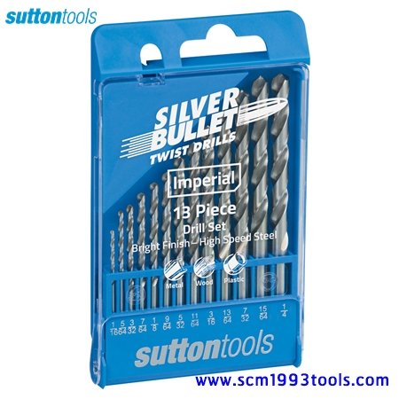 SUTTON S1 ซัตตัน ดอกสว่านเจาะเหล็ก ไฮสปีด 1/16"-1/4" 13 ดอก Drill Bit Set