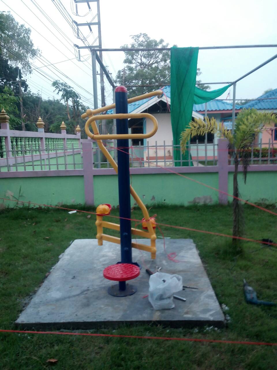 รหัส OUL ผลงานติดตั้ง (อบต.แกลง อ.เมือง จ.ระยอง) เครื่องออกกำลังกายกลางแจ้ง