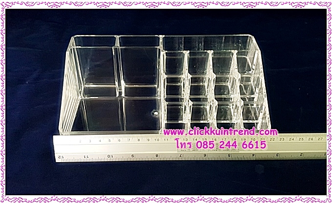 กล่องอะคลิลิกเนื้อหนา สำหรับจัดระเบียบ อุปกรณ์แต่งหน้า/เครื่องสำอางค์ /หรือใส่ลิปสติก