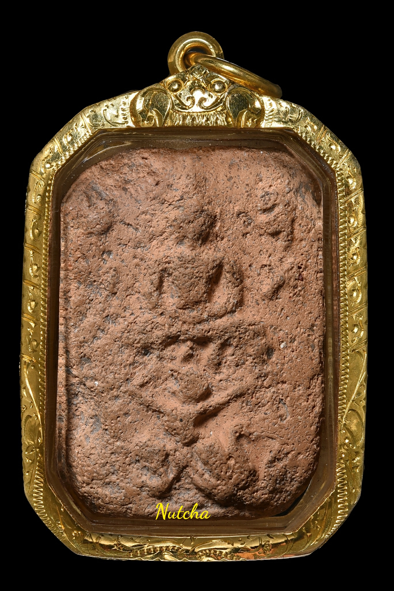 พระหลวงพ่อปานพิมพ์หนุมานหาวเป็นดาวเป็นเดือน กรอบทองคำ