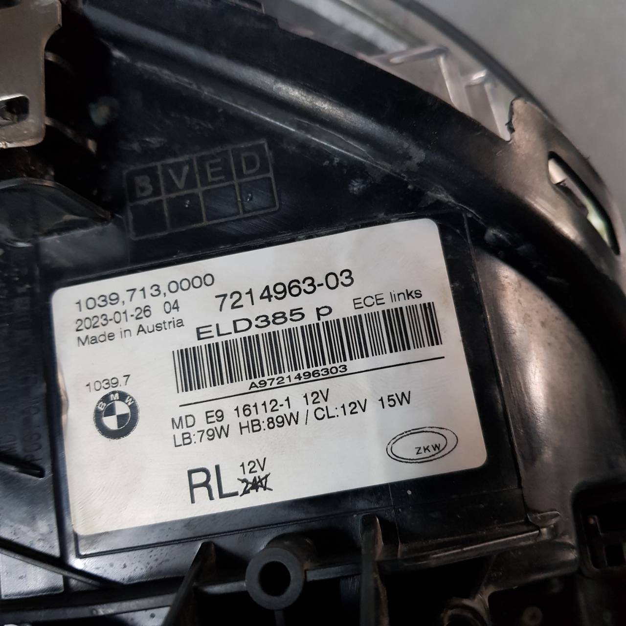 BMW 5 series G30 โคมไฟหน้า ข้างซ้าย ปี 2017-2019 ของแท้