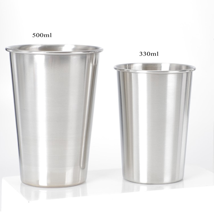 แก้วน้ำสแตนเลสแท้ Stainless Steel Cup เลือกขนาด 330 ml. 500 ml.