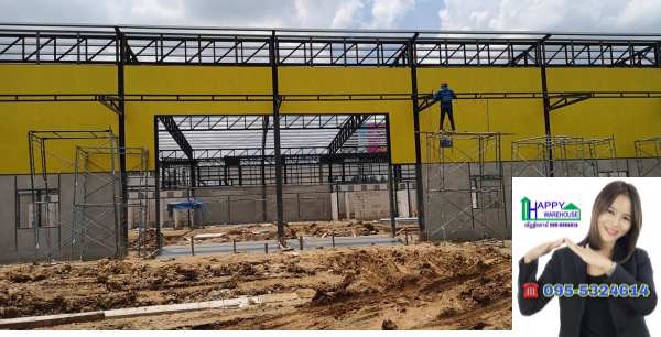 รับสร้างโกดังสำเร็จรูป ขนาด 16 x 40 x 6.45 m