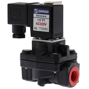 โซลินอยด์วาล์วแบบ Diaphragm SANGI รุ่น PD15 (1/2") - N - 4 - AC220V