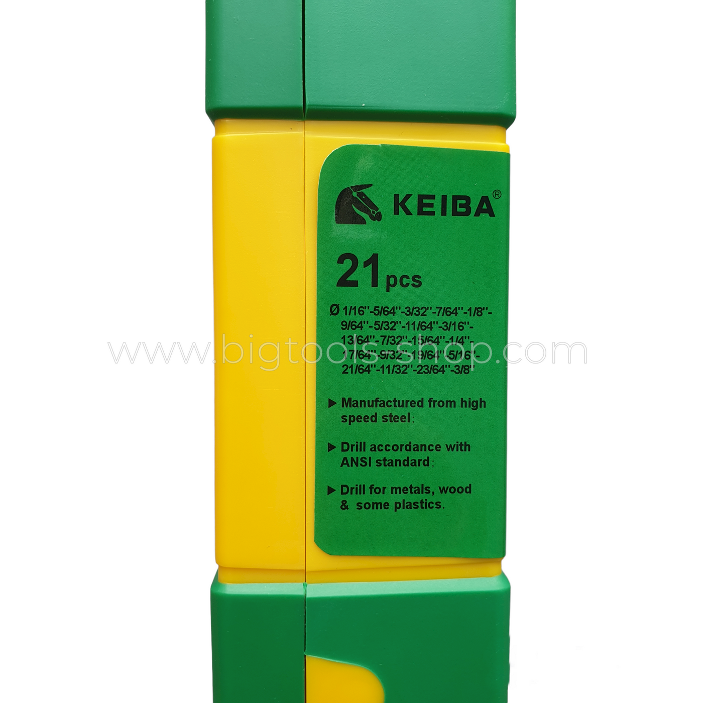Keiba : ชุดดอกสว่าน ไฮสปีด HSS เจาะเหล็ก/ไม้/พลาสติก ชุด 21 ตัว ขนาด 1/16" - 3/8" (KE-2503002)