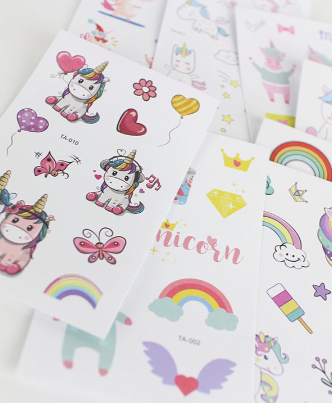 สติ๊กเกอร์ สำหรับติดตกแต่สมุด เป็นเนื้อด้านแบบกระดาษถ่ายเอกสาร (ต้องตัดเอง) ขายส่ง เซต 10 แผ่น คละลายการ์ตูน