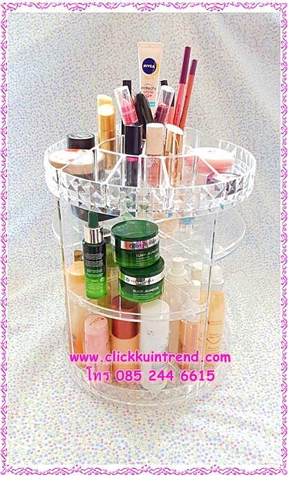 ชั้นคอนโด สำหรับจัดระเบียบอุปกรณ์แต่งหน้า/เครื่องสำอางค์ ทำจากอะคลิลิกเนื้อหนา แบบหมุนได้360องศา