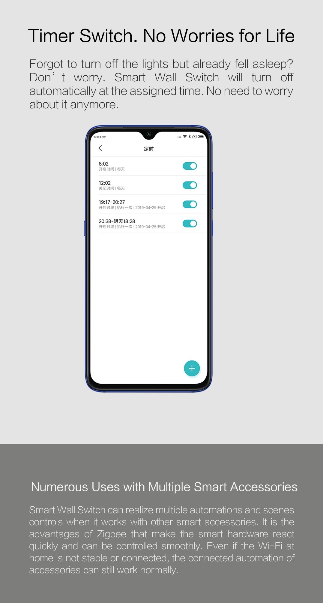 Xiaomi Aqara D1 สวิตช์อัจฉริยะ ควบคุมผ่านแอพ Smart Wall Switch 3