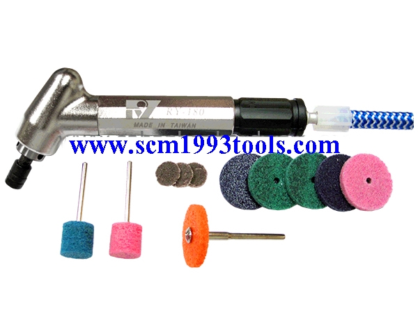 RY-180 เครื่องเจียรลมสายอ่อน รอบเร็ว รุ่นแม่พิมพ์หัวงอ 45° Air Die Grinder