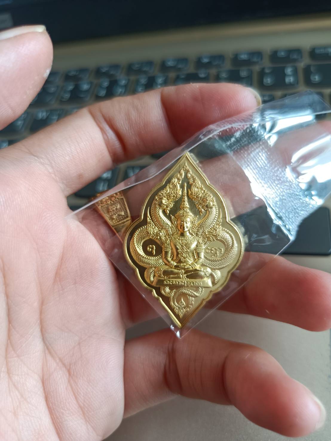 เหรียญนาคเกี้ยวกันภัย เนื้อทองเหลือง วัดท่าขนุน