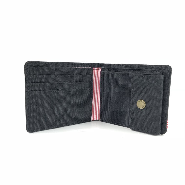 กระเป๋าสตางค์ Herschel Supply Roy Coin Wallet - Black Gridlock with RFID Blocking ของแท้ พร้อมส่ง