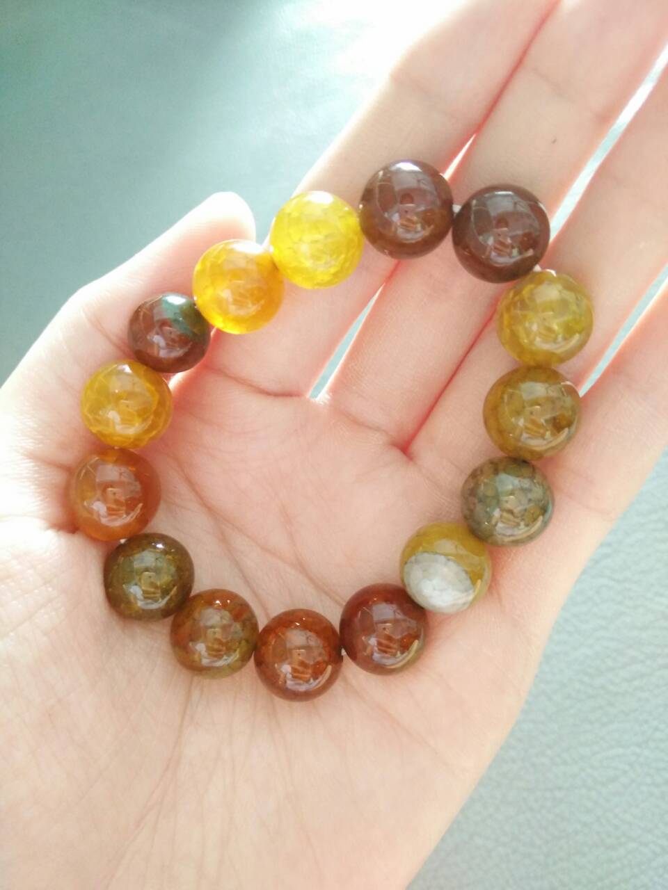สร้อยข้อมือหิน/พลอยจิลเวอรี่ วัดท่าขนุน (เกล็ดมังกร)