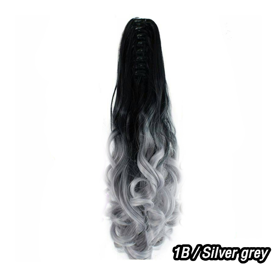 หางม้าหนีบ Ombre แบบลอน (50cm 150g.) สี 1B/Silver grey