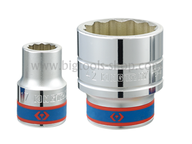 คิง โทนี่ : ลูกบล็อค "สั้น" สีขาว 12P (12 เหลี่ยม) รู 3/4" King Tony : 3/4"DR. 12PT Metric Standard Socket (6330M)