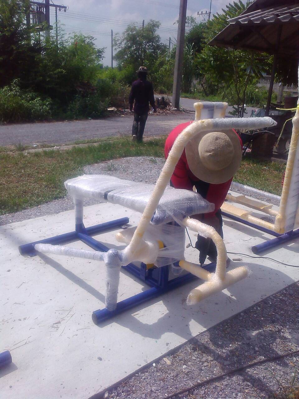 รหัส SM ผลงานติดตั้ง (ชุมชนเคหะ หมู่5 ต.บึงบอน จ.ปทุมธานี) เครื่องออกกำลังกายกลางแจ้ง