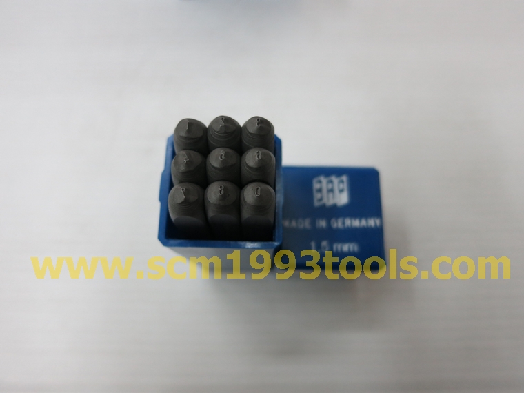 BRP เหล็กตอกตัวเลข 0-9 ไซส์ 1.5 มม. Steel Numbers Stamper