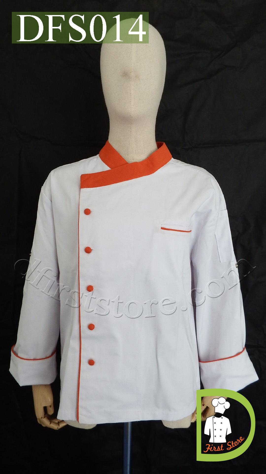 DFS014 Chef Uniform ชุดเชฟสากล (white, สีขาว)