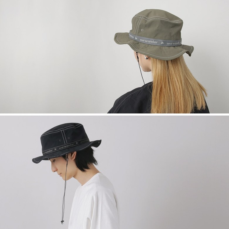 หมวกเดินป่า And Wander JQ Tape Nylon Ripstop Bucket Hat ผ้า Coolmax กันน้ำ 100 % ของใหม่ ของแท้ พร้อมส่งจากไทย
