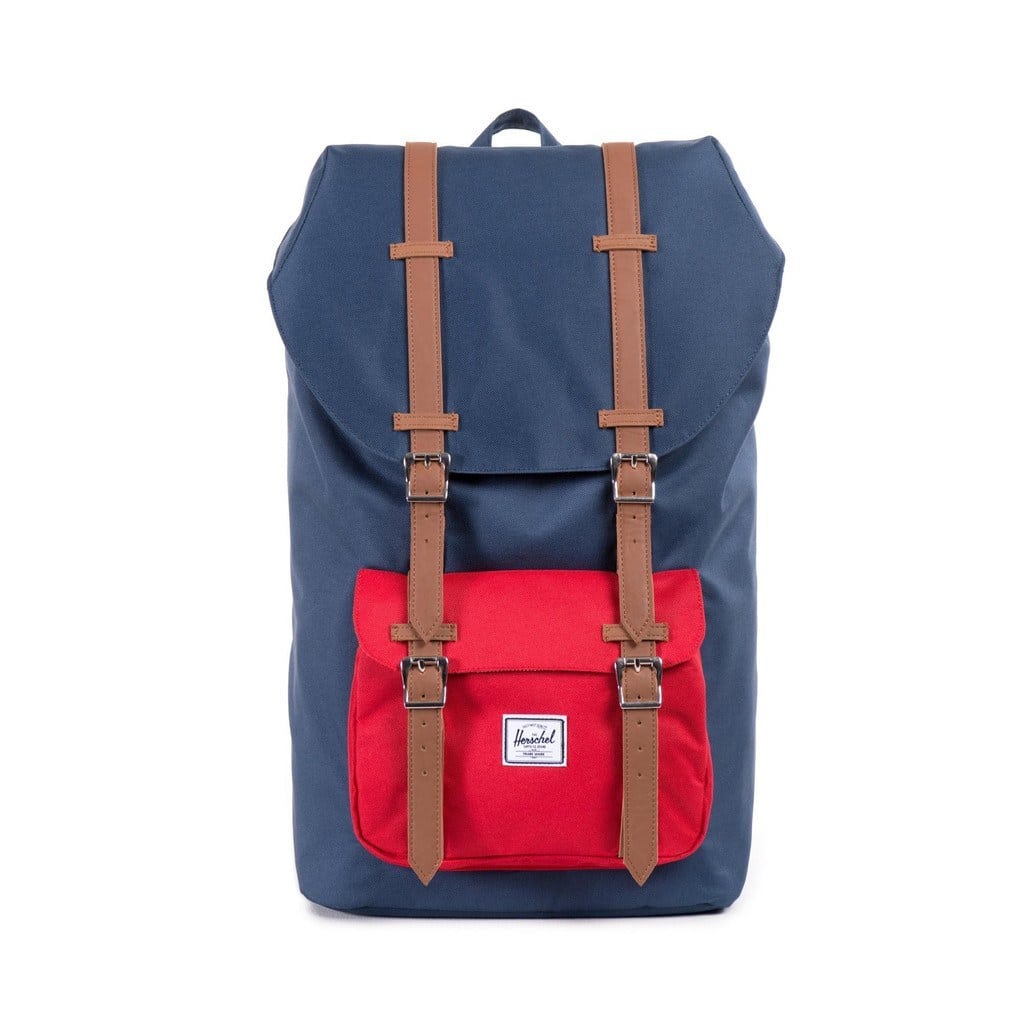 กระเป๋าเป้ Herschel Little America Backpack - Navy/Leather/Red ของแท้ พร้อมส่ง