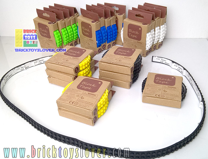 BT513 แผ่น Flexible Block Tape ตัวต่อ 2 แถวแบบยึดหยุ่นพื้นเป็นกาว ความยาว 1 เมตร