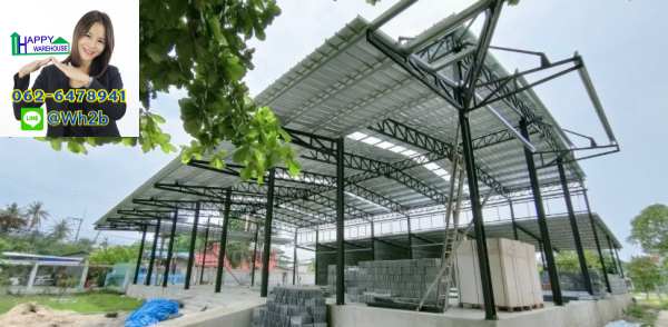 รับสร้างโกดังโรงอาหาร ขนาด15x25.90x6 เมตร